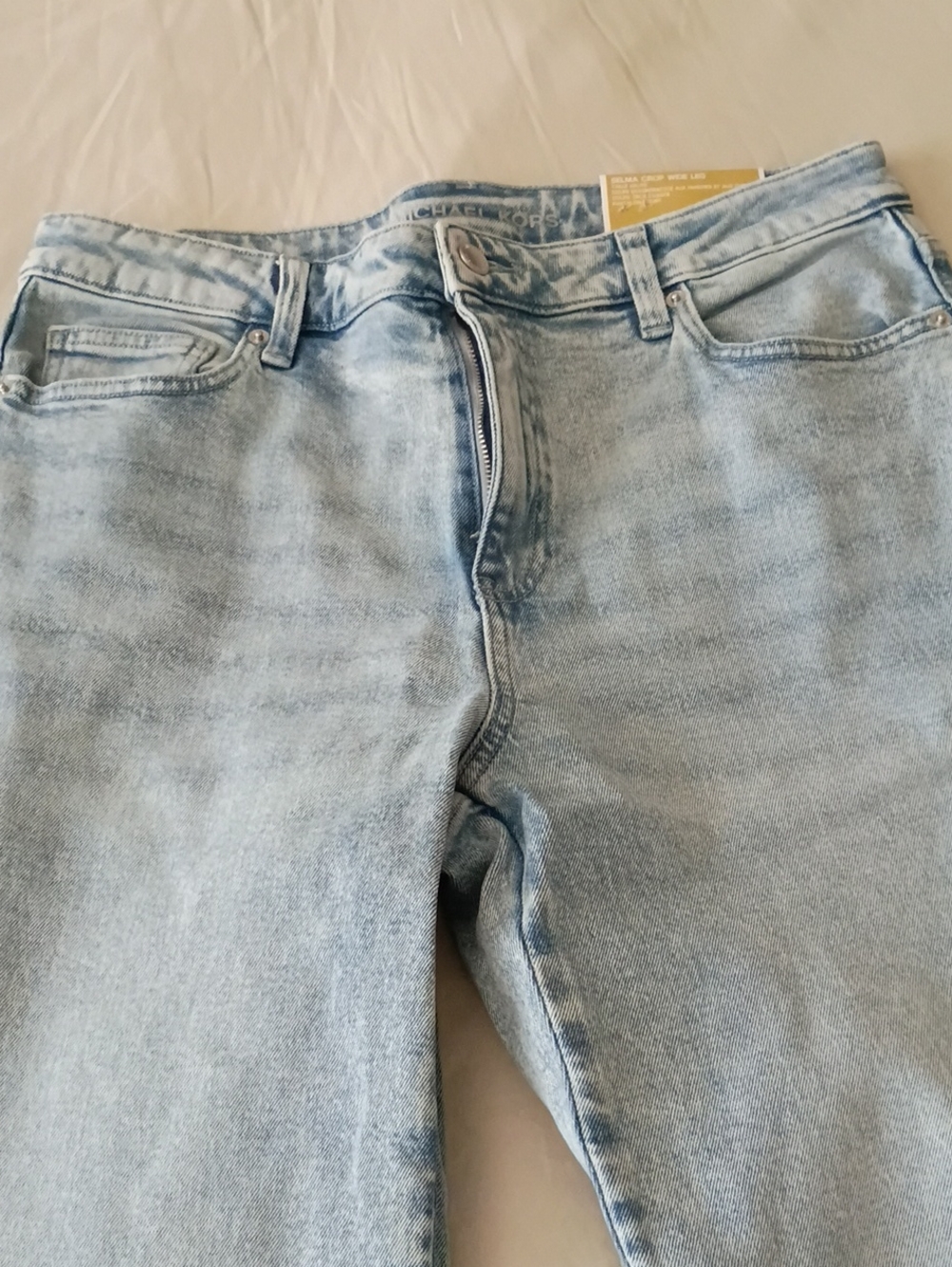 NWT Michael Kors Light Wash Denim Jeans - Crop Wide Legs Five-Pocket